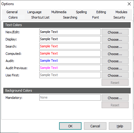 Colors Options